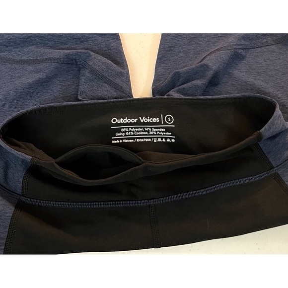 Outdoor Voices Heathered Blue/Black Leggings Size Small GUC Activewear Athletic - Picture 5 of 6